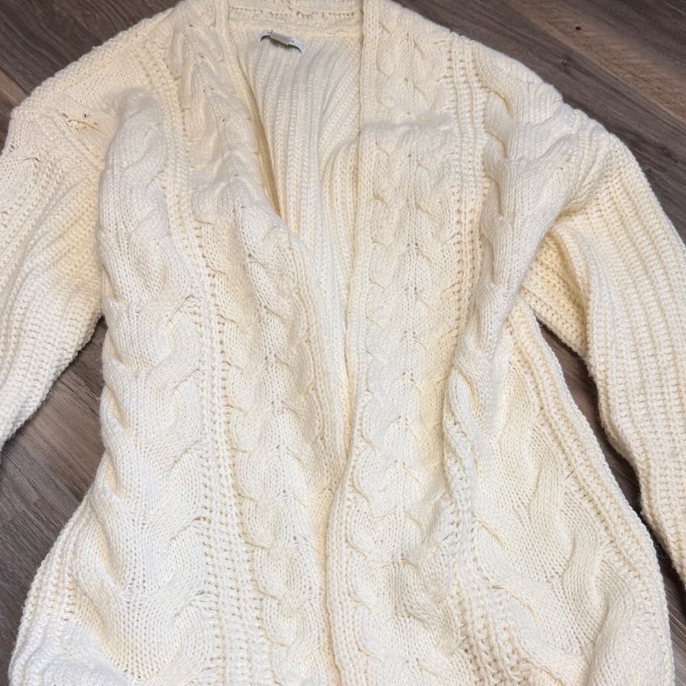 Nine West Cream Cable Knit Cardigan